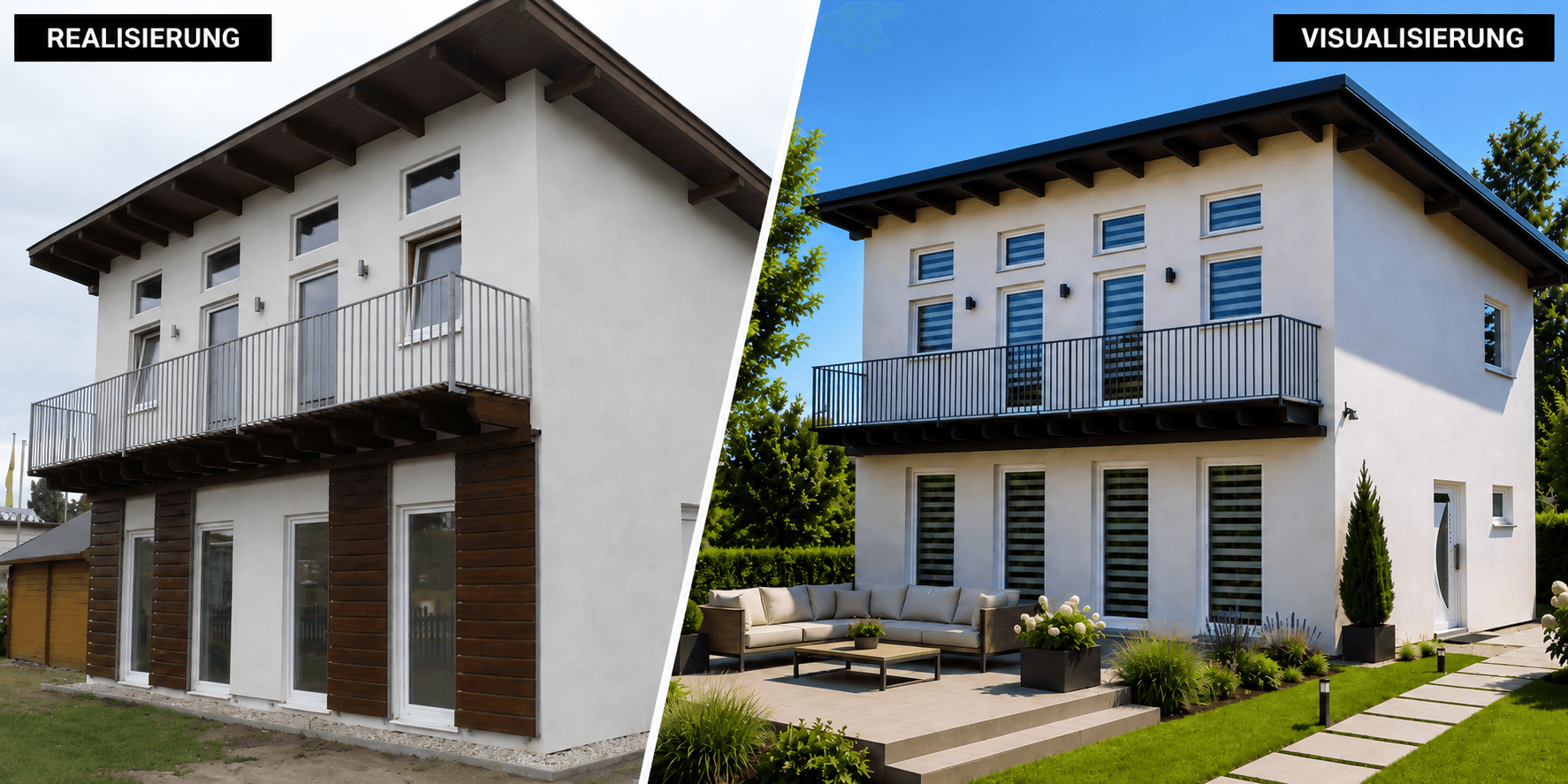Haus mit Pultdach Trendhaus 01 — Ansicht