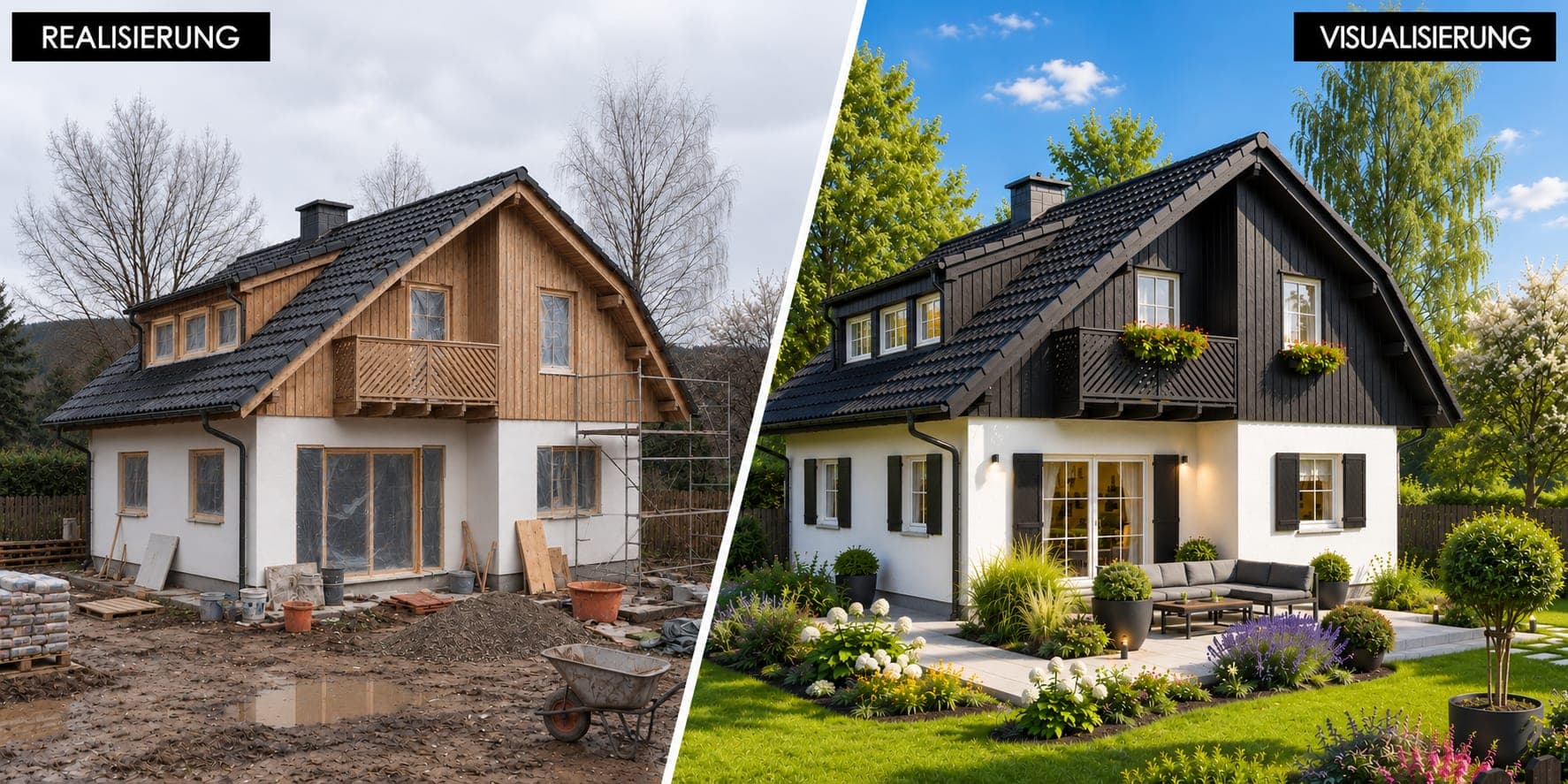 Einfamilienhaus St. Pölten 07 mit Balkon, Gaube — Ansicht