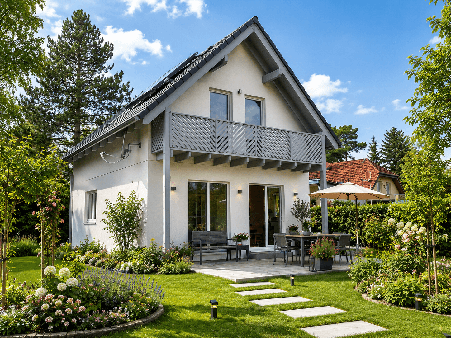 Visualisierung: Einfamilienhaus Bella 06 mit Balkon — Einfamilienhäuser von Glampke-Haus