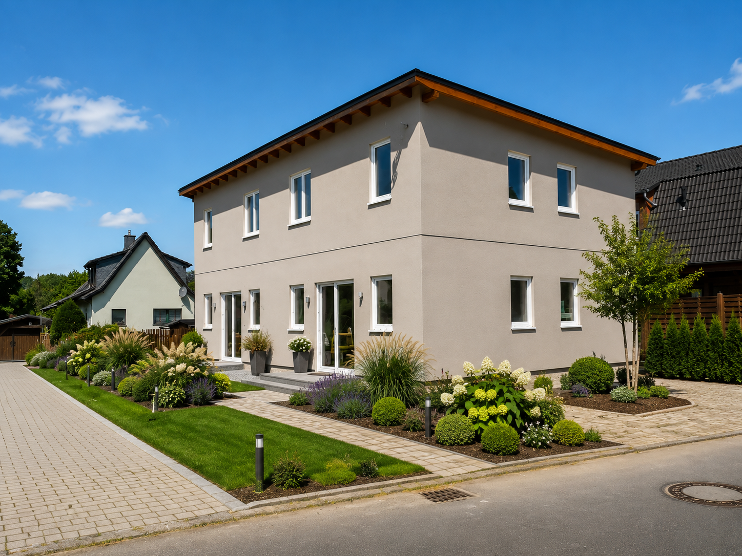 Holz Doppelhaus in Fertigbauweise