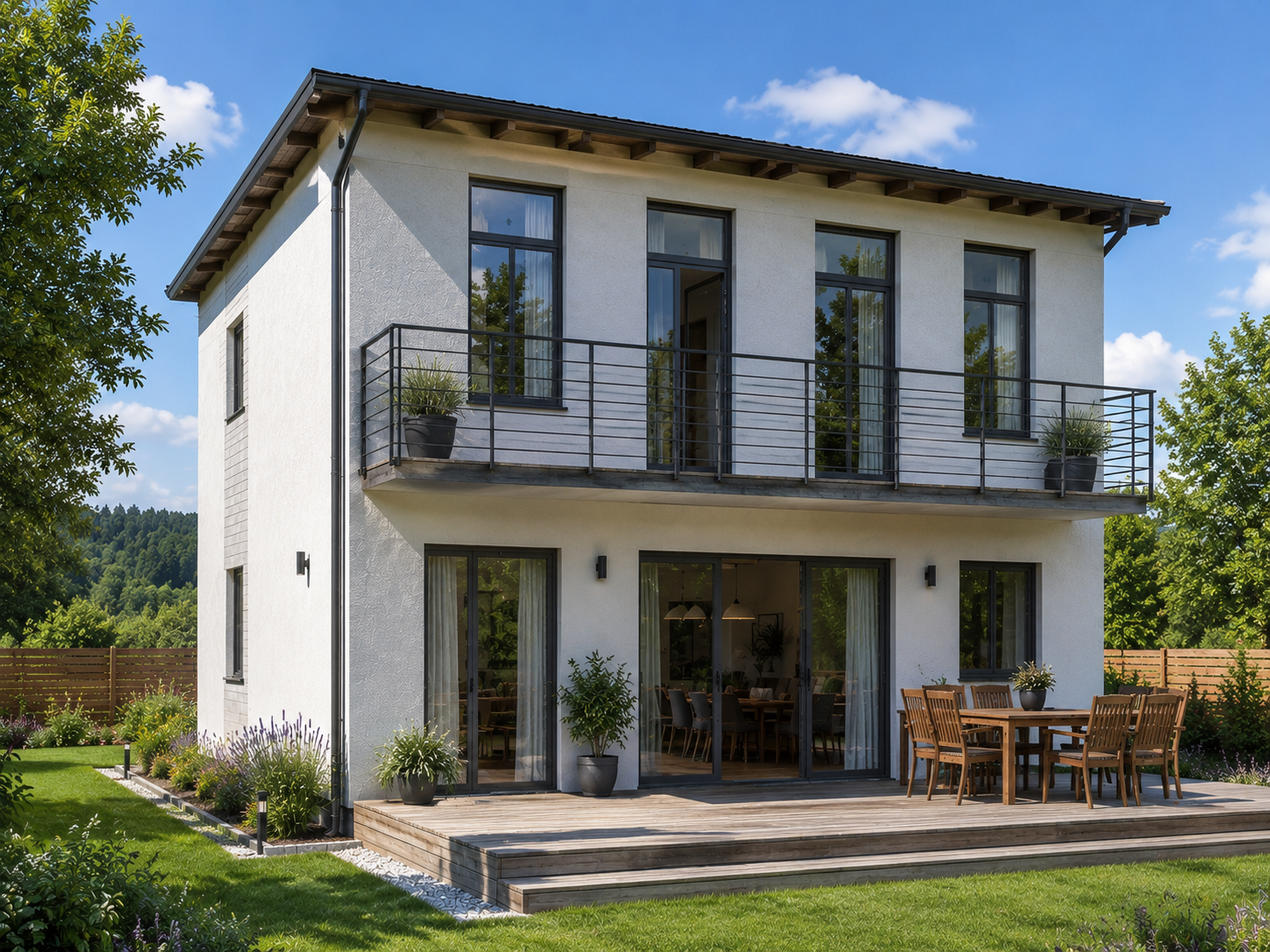 Haus mit Pultdach in Fertigbauweise